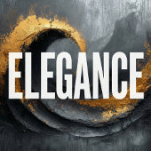 Poster Élégance Abstraite : Noir, Or et Gris