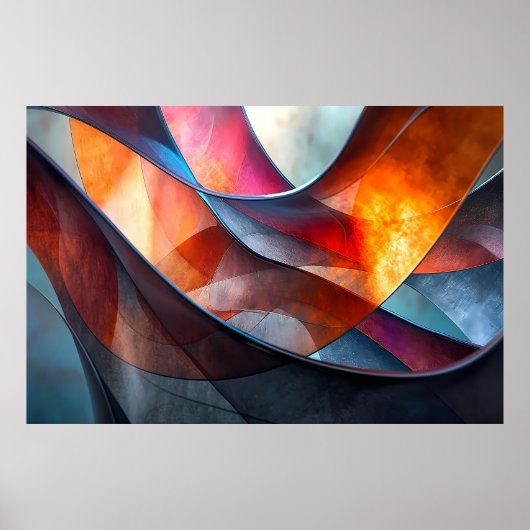 Poster Élégance Abstraite : Une symphonie de couleurs (Devant)