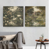 Poster Élégance botanique - Le cygne dans la forêt