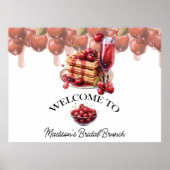 Poster Élégance Cerise en Fleurs Douche nuptiale Panneau (Devant)