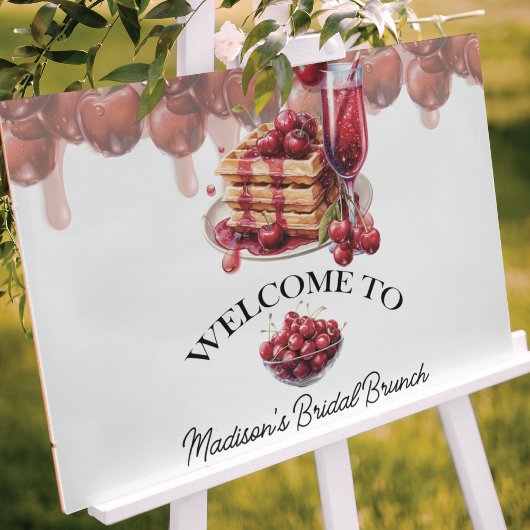 Poster Élégance Cerise en Fleurs Douche nuptiale Panneau