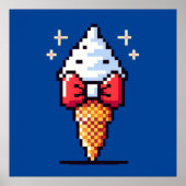 Poster Élégance de crème glacée 8 bits : Dapper Dessert D (Devant)