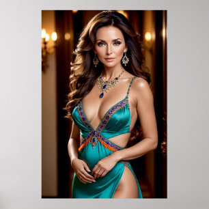 Poster Élégance de la femme turquoise (3)