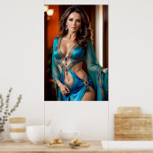 Poster Élégance de la femme turquoise (5) (Cuisine)
