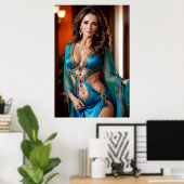 Poster Élégance de la femme turquoise (5) (Bureau à domicile)