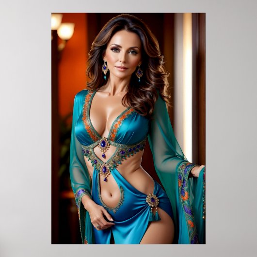 Poster Élégance de la femme turquoise (5) (Devant)