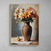 Poster Élégance de la fleur : peinture de vase de fleurs