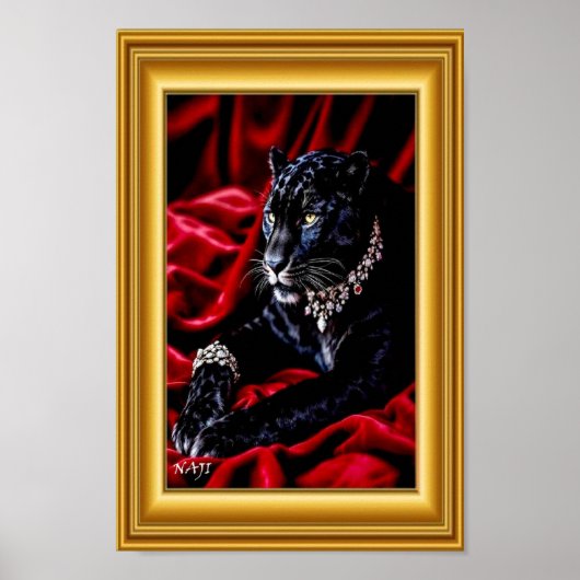 Poster Élégance de la Panthère Noire – Art de la faune de (Devant)