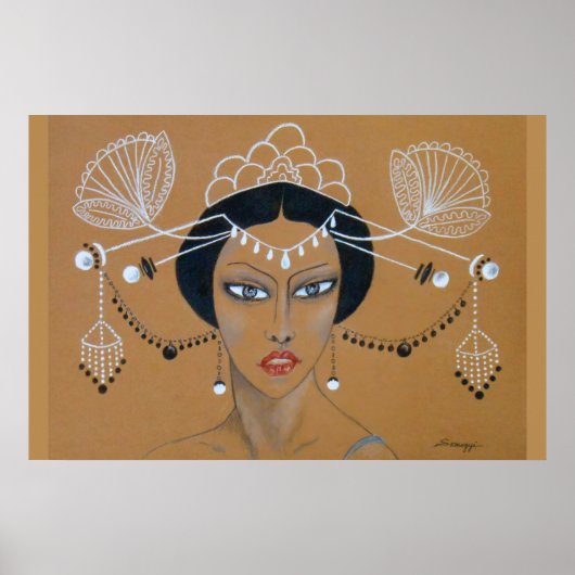 Poster "Elégance de l'Est" Orig. Déco asiatique/Ar (Devant)