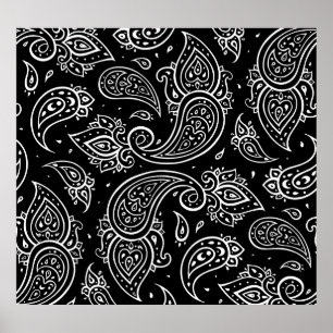 Poster Elégance de Paisley : motif ethnique sans soudure.