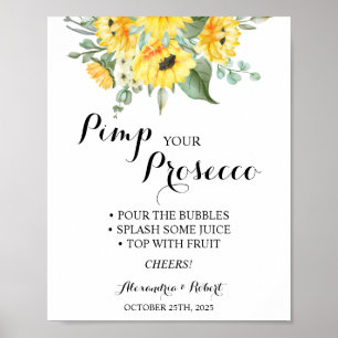 Poster Élégance de votre Prosecco Tournesols Verdure Mari