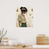 Poster Élégance Douce dans une Danse de Papillon (Cuisine)