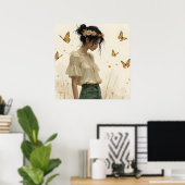 Poster Élégance Douce dans une Danse de Papillon (Bureau à domicile)