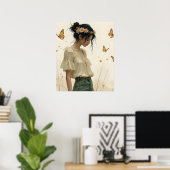 Poster Élégance douce dans une danse papillon (Bureau à domicile)