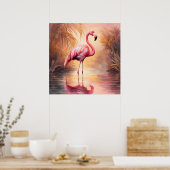 Poster Elégance du Flamant rose de roussissement doré (Cuisine)