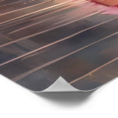 Poster Élégance du flamant rose Golden Blush (Coin)