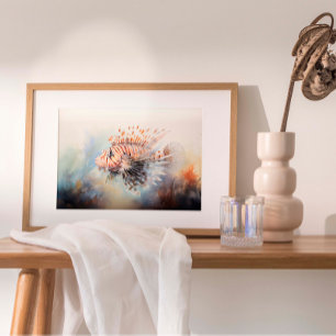 Poster Élégance du poisson-Lion : Aquarelle du bijou de l