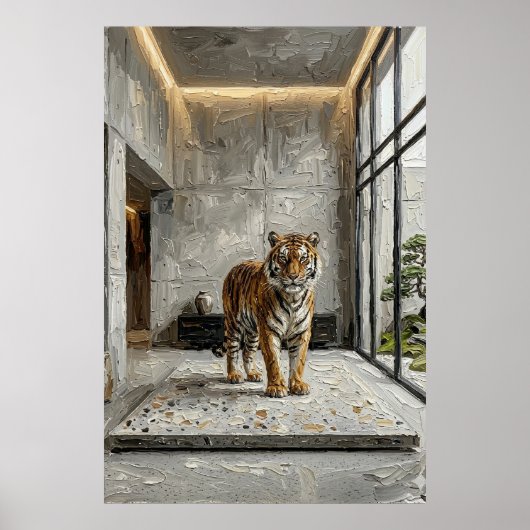 Poster Élégance du Tigre Architectural – Luxe Minimaliste (Devant)