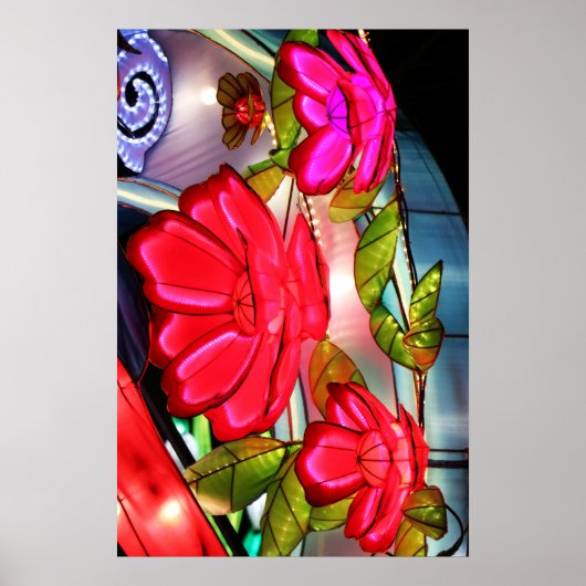 Poster Élégance électrique en rose (Devant)