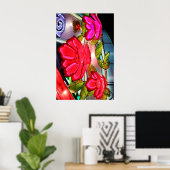 Poster Élégance électrique en rose (Bureau à domicile)