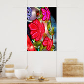 Poster Élégance électrique en rose (Cuisine)