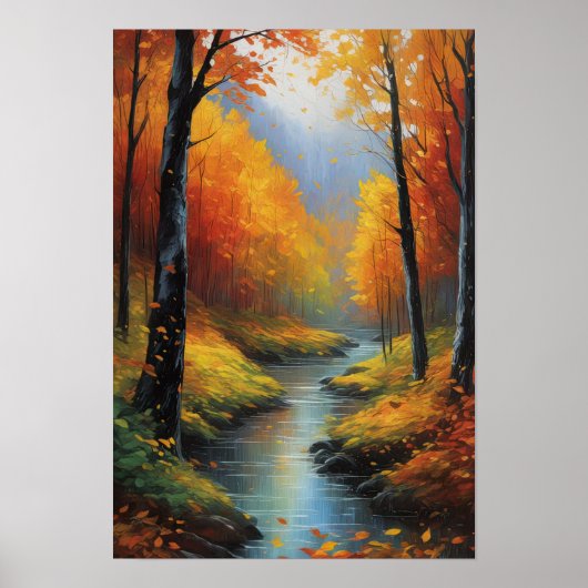 Poster Élégance en baisse, feuilles d'automne (Devant)