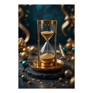 Poster Élégance en verre d'or