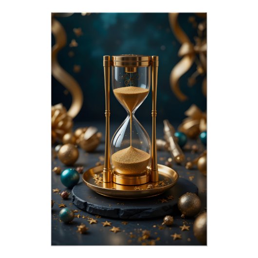 Poster Élégance en verre d'or (Devant)