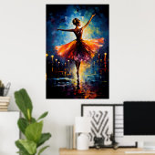 Poster Élégance éphémère : Une danse de Ballerina (Bureau à domicile)