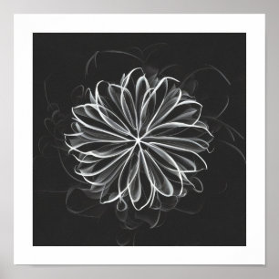 Poster Élégance éthérée : Fleur blanche céleste