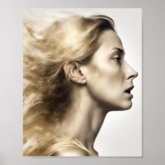 Poster Élégance Ethérée : Un portrait de l'émotion (Devant)