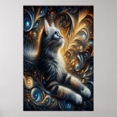 Poster Élégance Feline de minuit (Devant)