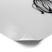 Poster Élégance florale en noir et blanc (Coin)