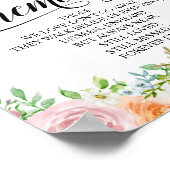 Poster Élégance Florale Panneau de Mariage et de Souvenir (Coin)