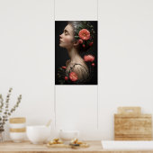 Poster Élégance fracturée - Fleurs de l'âme (Cuisine)