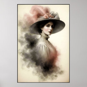 Poster Élégance Intemporelle dans un Portrait Enfumé