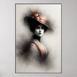 Poster Élégance Intemporelle dans un Portrait Enfumé