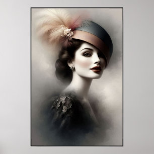 Poster Élégance Intemporelle des Années 40 dans la Mode R