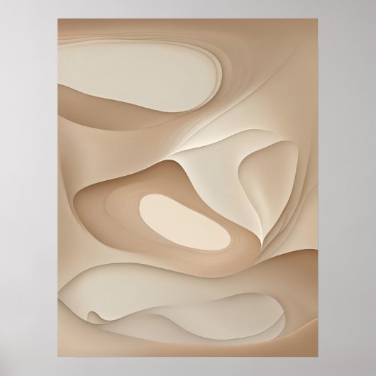 Poster "Élégance lumineuse" | Tons neutres Fluid Art (Devant)