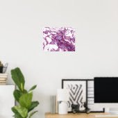 Poster Élégance Marbre Rose Violet (Bureau à domicile)