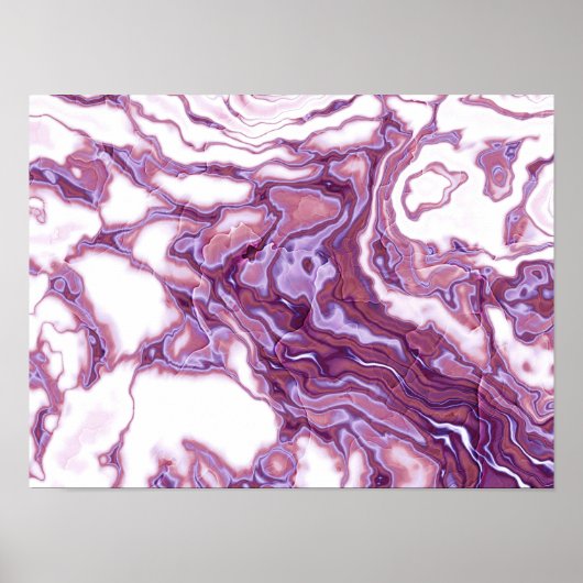 Poster Élégance Marbre Rose Violet (Devant)