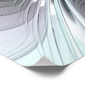 Poster Élégance Moderne Fleur d'Art Fractal Bleu Gris Bla (Coin)