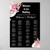 Poster Elégance moderne rose cordes florales lumière (Devant)