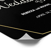 Poster Elégance moderne rose Mariage à cordes florales (Coin)