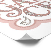 Poster Élégance Rose Joueuse Art Textuel 3D (Coin)