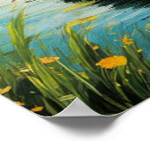 Poster Élégance rurale, Campagne Lac Marécageux (Coin)