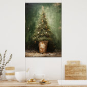 Poster Elégance rustique Arbre de Noël dans un pot en ter (Cuisine)