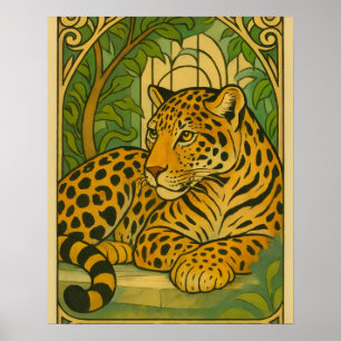 Poster Élégance stylisée de la jungle