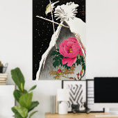 Poster Elégance tranquille : Bluechat et Peony de Sibérie (Bureau à domicile)