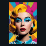 Poster Élégance vive - Bold Pop Art Woman<br><div class="desc">Faites une déclaration avec ce portrait pop art saisissant d'une femme aux cheveux jaunes vibrants. Avec ses couleurs audacieuses, ses contrastes tranchants et son flair artistique moderne, cet art accrocheur ajoute une touche d'énergie rétro-cool à tout espace. Parfait pour les amateurs d'art, les amateurs de décoration contemporaine et ceux qui...</div>